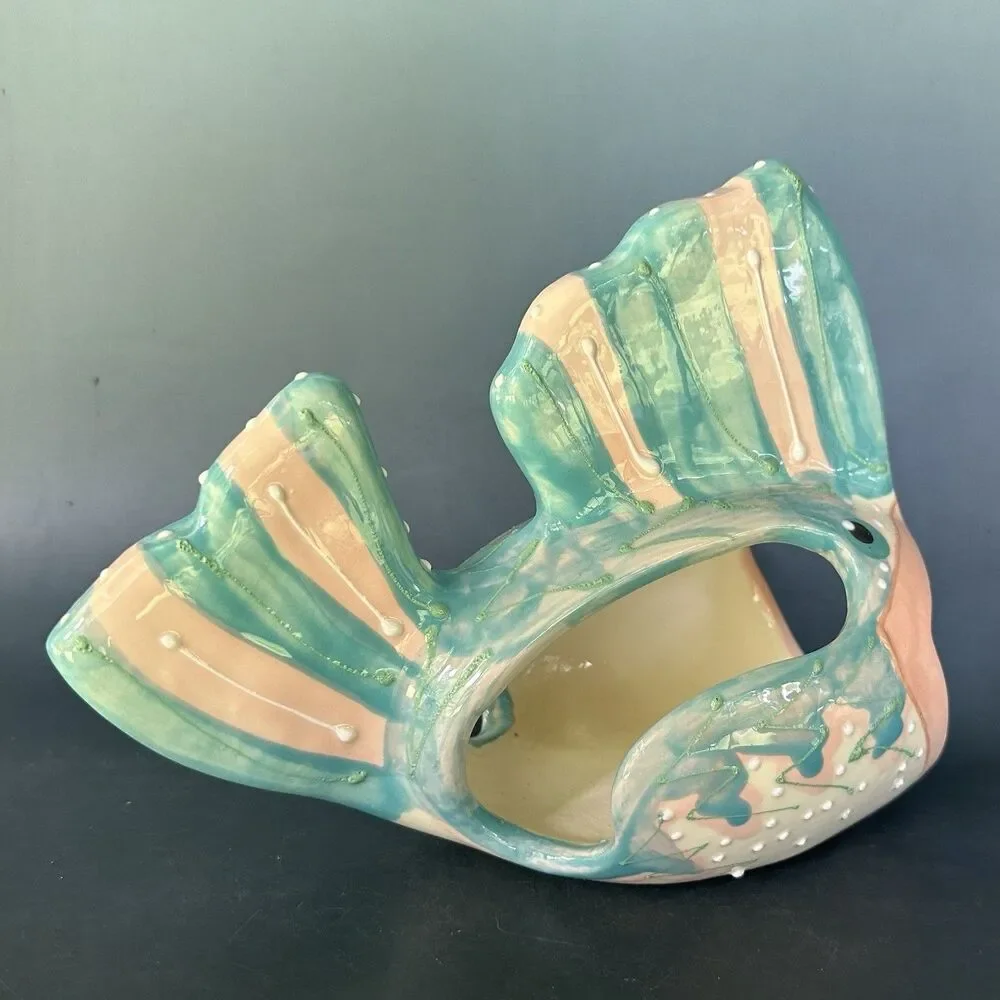 VTG Lanz Russell 1995 Ceramic Fish Sculpture Coastal Seafood Restaurant Decor